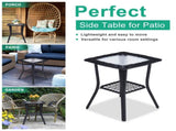 Outdoor Wicker Side Table, Rattan End Table with Glass Top, Patio Coffee Bistro Table for Indoor 93086851