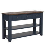 48'' Solid Pine Wood Top Console Table, Modern Entryway Sofa Side Table with 3 Storage Drawers and 2 W120246667