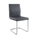 Grey and Chrome Side Chair with Sled Base B062P189136