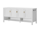U_STYLE 55.1'' Storage Sideboard with 4-Doors,Multi Functional Buffet with Open Shelf and 2-Tiers N711P345165K