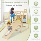 ZNTS 6-in-1 Wooden Kids Jungle Gym Playset 51873158