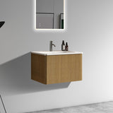 U055-Etna24W-306 Etna 24" Striped Natural Oak Bathroom Vanity with White Ceramic Sink, Wall Mounted W1865P164724