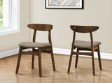 Dining Chair, 32" Height, Set Of 2, Side, Upholstered, Kitchen, Dining Room, Dark Walnut, Beige B2710P287012