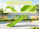 5.7FT Green Kids Playground Slide, Climbing Step Ladder, for Backyard Garden Ages 3-8 26298412