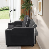 1 multifunctional foldable sofa bed in 3 different lengths, modern sofa, upgraded suede fabric, W1910P268394