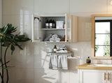 Wall Cabinet,Arched Glass door Display Wall Mounted Cabinet, Floating Cabinet with inadjustable W331P379951