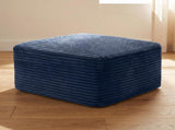 37.5" Corduroy Square Upholstered Ottoman, Soft Padded Foot Stool for Living Room Bedroom Decor W5515P513236