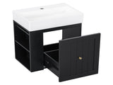 20-Inch Bathroom Vanity with Ceramic Sink, MDF Storage Cabinet with Drawer, Side Shelf & Golden N725P314023B