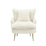 30.31 inch single chair Fashion sofa, beige sofa, coarse corduroy fabric, soft and comfortable, W1278P360531