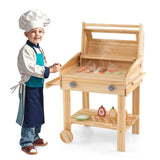 Wooden Barbecue Grill Playset with Play Food Grilling Tools 78162241