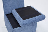 Linen Upholstered Armless Dining Chair with Casters and Storage space-set of 2,BLUE W2069P288876
