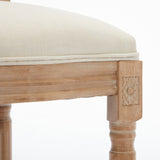 Solid Wood Bar stools Set of 2 Classic French Country Wooden Barstools with Upholstered Seating W1622P221400