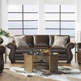Leinster Faux Leather Upholstered Nailhead Sofa T2574P196944