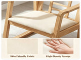 Heavy-Duty Solid Wood Rocking Chair, Ergonomic Accent Armchair with Breathable Ladder Back for 95738735