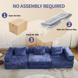 Compression Sofa,Convertible Floor Sofa Bed with Fixed-Shape Frame, Boneless Modular Sectional 43422984