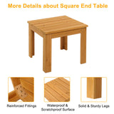 Wooden Square Side End Table Patio Coffee Bistro Table Indoor Outdoor Natural 77175873