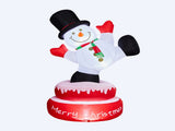 4.8FT Lighted Christmas Inflatable Decoration, Large Rotating Snowman with Motor, Funny Blow Up Yard 93438441