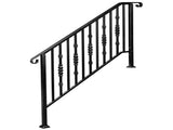 Matte Black Outdoor 4 Level Iron Handrail 88619565