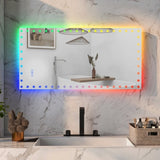 ZNTS 48X24 inch LED Bathroom Mirror with Lights Backlit RGB Color Changing Lighted Mirror for Bathroom W1820122114