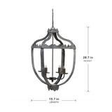 ZNTS 4 - Light Metal Chandelier, Hanging Light Fixture with Adjustable Chain for Kitchen Dining Room W2078138923