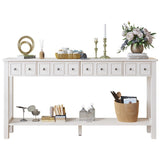 ZNTS [Replace code:71522742]Long Console Table Entryway Table with Different Size Drawers and Bottom 79017046