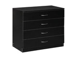 4-Drawer Particleboard Drawer Cabinet with Textured Melamine Finish 25.98*12.99*28.74in Black 26794048