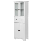 ZNTS FCH MDF Spray Paint 4 Doors 1 Pump Bathroom Cabinet White 62473247