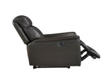 Dark Brown Power Recliner Chair Luxurious Top Grain Leather Charging Ports Living Room Furniture 1pc B011P501153