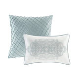 12 Piece Comforter Set with Cotton Bed Sheets Blue Cal King B03596808