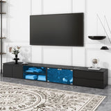ON-TREND Modern APP Controlled LED TV Stand for TVs Up to 105'', Faux Marble Tabletop Media Console N721P171537B