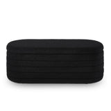 Modern Oval Storage Ottoman Bench, Upholstered Boucle Teddy Fabric of Bed Bench with Storage, W2186P193117