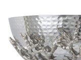 14.2x14.2x10.8" Silver Decorative Aluminum Bowl with Twig Stand W2078P489710
