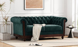 ZNTS VIVALUX 59.44" Chesterfield Velvet Loveseat Sofa,2-Person Rolled Arm Dutch Plush Upholstered Sofa N762P178705F