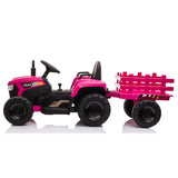 ZNTS 12V Kids Ride On Tractor with Trailer, Battery Powered Electric Car w/ Music, USB, Music, LED W2181137658