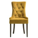 Yellow and Espresso Tufted Back Side Chairs B062P185679