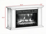 26" 1400W Electric Fireplace TV Stand with Mantel, Freestanding Console with Adjustable Flame, Timer 46851484