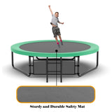 ZNTS 10FT Pumpkin Trampoline, Outdoor Trampoline with Basketball Hoop, Enclosure Net and Ladder W1163P148156