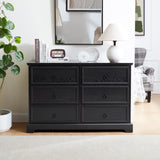 Modern Farmhouse 6-Drawer Chest of Drawers for Bedroom, Wooden Bedroom Drawer Dresser with 6 Storage W2275P224406