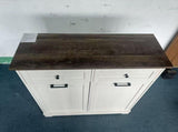 20 Gallon Tilt Out Trash Cabinet Freestanding Trash Bin Cabinet Wood Garbage Recycling Cabinet with W808P379486