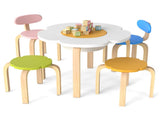 Flower-Shaped Toddler Table Chair Set, Safe Wooden Furniture for Play & Study 36575287