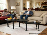 Contemporary rotatable cocktail table solid rubber wood legs, 360 degree rotating coffee table W2899P372752