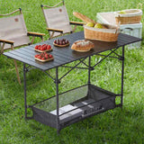 1207055 CM Portable Outdoor Folding Picnic Table, Lightweight Aluminum Roll-Up Camping Table with 23613568