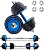 ZNTS Adjustable Weights Dumbbells Set of 2, 66Lbs 2 in 1 Exercise & Fitness Dumbbells Barbell Set for Men 63592580