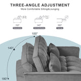 Modern Velvet Loveseat Futon Sofa Couch Pullout Bed, Small Love Seat Lounge Sofa w/Reclining T3411P309627