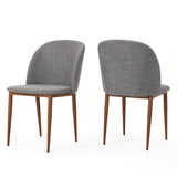 ZNTS Mid-Century Dining Chair Fabric Upholstered Chair , Light Gray 60808.00