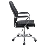 ZNTS Black and Chrome Height Adjustable Swivel Office Chair B062P153797