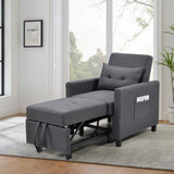 ZNTS 3-in-1 Futon Sofa Bed with Adjustable Backrest, Single Sofa Bed with Pull Out Sleeper, W1998121160