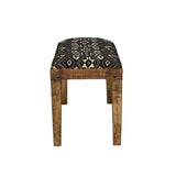 Black and White Upholstered Bench B062P145573