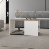 ZNTS Kaibito Coffee Table with Open Storage, White+ Natural Oak B128P263708