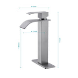 Waterfall Spout Single Handle Bathroom Sink Faucet W2287P154591